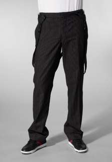 JUICY COUTURE Stripe Suspender Pants in Black  
