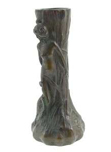 Solid Bronze Leda with Swan Small Vase  