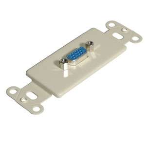 Cables To Go HD15 Female VGA Wall Plate Insert   Ivory  