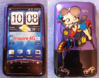 Purple Betty Boop Case LCD Screen Cover HTC Inspire 4G  