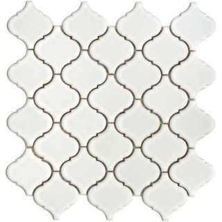   12 1/2 in. x 12 1/2 in. White Porcelain Mesh Mounted Mosaic Tile