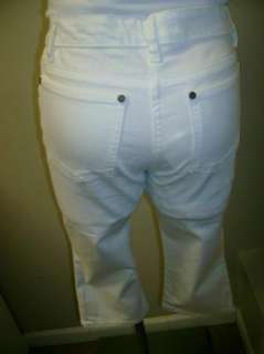 Eileen Fisher White Denim Slim Capri Pants NWT $148  