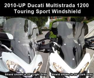 Ducati Multistrada 1200 20 2010 UP Dark Gray Windshield Screen  