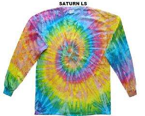 Light Rainbow L/S Tie dye t shirts Youth S to Adult 3XL  