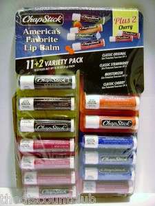 13 x CHAPSTICK Variety Pack Lip Balm Protection Original Cherry 