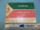 HS696 1958 Singer Slant O Matic Sewing Maching Owners Manual and 