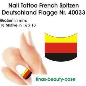 Nail Tattoo French Spitzen Deutschland Flagge Nr. 40033  