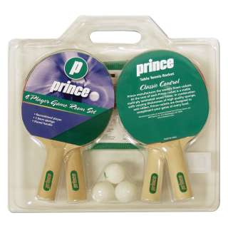 Prince 4 Player Game Room Set Ping Pong Table Tennis Rackets, Net and 
