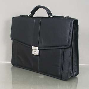 Mens Business Briefcase Real Leather Bag Ba011 Bk  
