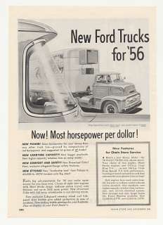 55 1956 Ford C 750 Big Job Truck Most Horsepower Ad  