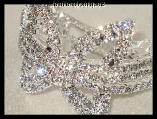 EXQUISITE PONYTAIL BUN BARRETTE SPARKLING CLEAR CRYSTALS LOTs of 