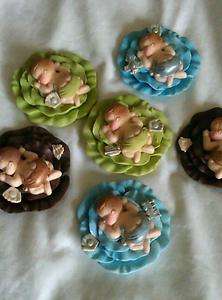   BABY GREEN BLUE BROWN CAKE TOPPER FAVORS DECORATIONS BABY SHOWER