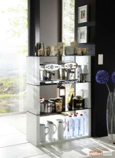 Regal/Raumteiler Imperia, Glas schwarz, 123 cm  Küche 