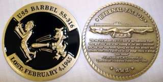 USS Barbel SS 316 Submarine Challenge Coin DBF USN Sub  