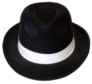 Al Capone Felt Gangster Hat Trilby Mob White or Black  