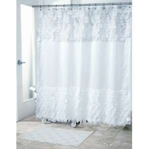 Avanti Flutter Dots Shower Curtain White 
