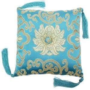  7 Brocade Singing Bowl Cushion Turquoise 