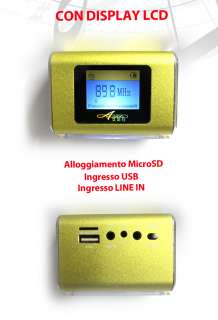 Cassa Amplificata Mini Speaker Lettore MP3 Ingresso USB MicroSD Radio 
