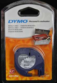 DYMO 12mm LETRATAG Tape label METALLIC Silver 4m  