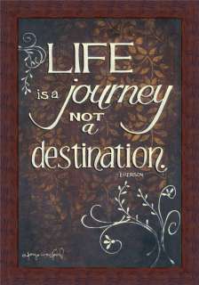 Life is a Journey Not a Destination Sign Emerson Quote  