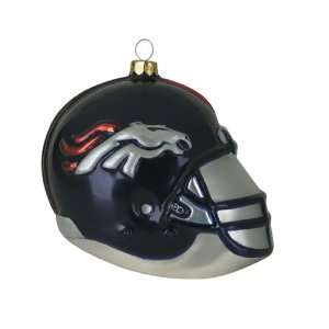  Pack of 2 NFL Denver Broncos Mouth Blown Glass Helmet 
