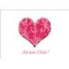 Künstlerische Rosen Karte mit romantischem Spruch: Die Liebe ist 