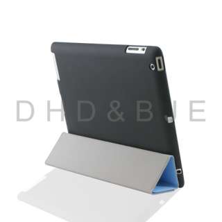New Snap on Black Case Work with iPad 2 Smart Cover Hard TPU Back 