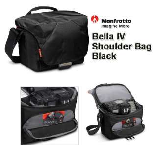 Manfrotto MB SSB 6BB Bella IV Shoulder Bag Black For DSLR Camera Lens 
