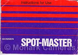 Gossen Spot Master & Ultra Spot Exposure Meter Manual  