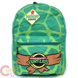 TMNT Ninja Turtle Shell Backpack w/ Hood and 4 Mask Tirtle Custume Bag 