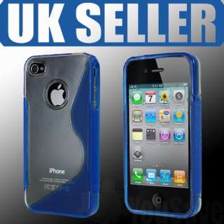 CASE FOR THE IPHONE 4S 4 SIRI BLUE S LINE SILICONE GEL COVER SKIN FROM 