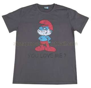 Mens Funny Cool Retro Papa Smurf Cartoon T Shirt Large  