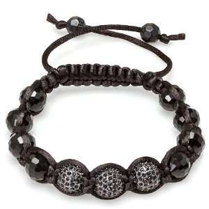 Bracelet Mens Ladies Unisex Hip Hop Style Pave Three Crystal Black 