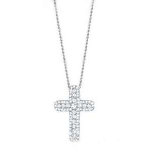  5/8 Carat Diamond 14k White Gold Cross Pendant/Necklace Jewelry