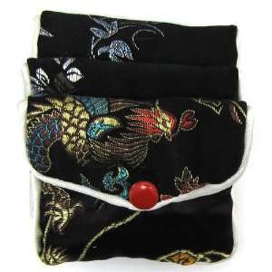  5 2.25x3 silk jewelry pouch coin gift bag black