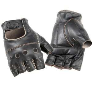    River Road Buster Vintage Leather Motorcycle Gloves LG Automotive