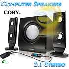 NEW Coby 75 Watt Desktop Computer Speakers w/Subwoofer  