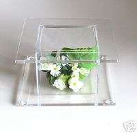 SQUARE CRYSTAL CLEAR ACRYLIC CAKE STAND WEDDING DISPLAY  