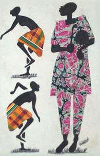 APATAMPA DANCE Orig African Art Folk Painting NOVICA Drawings 