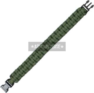 Olive Drab Survival Paracord Cobra Bracelet w/ Buckle  