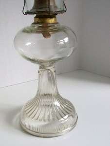   GLASS HURRICANE OIL LAMP PLUME & ATWOOD EAGLE QUEEN ANNE  