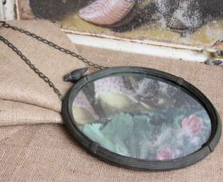 Antique Style Metal Wall Mirror with Bird Home Decor  