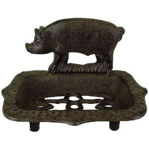  Pig Motif Cast Iron Antique Look Soap Dish