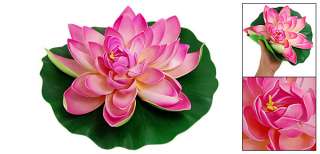 Aquarium Landscaping Green Leaf Pink Lotus Flower Decor  