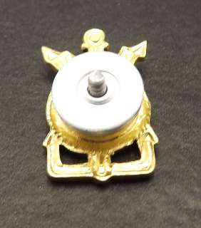 Vintage Gold Tone Russian Soviet Military Bulldozer Hat Pin  