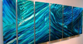 Modern Abstract Metal Wall Art Painting Sculpture Blue Aquarius By 