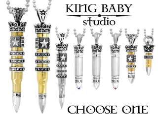 King Baby Studio BULLET pendant necklace Stones Silver  