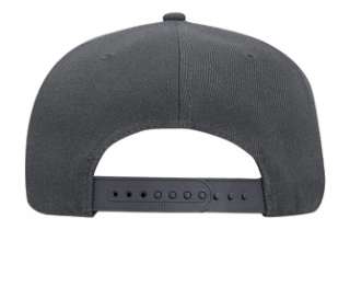 Plain Charcoal Gray OTTOCAP Flat Bill Snapback Cap Hat Adjustable 
