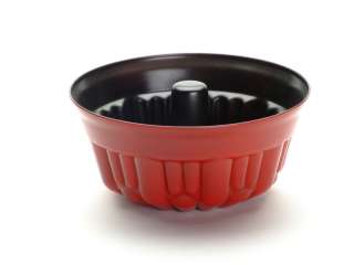 GLASS SCULPTURED CAKE PAN FORM MOLD BAKING DISH RED 10  