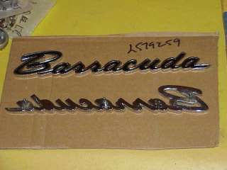 65 66 Barracuda Cuda NOS MoPar Fender EMBLEM Nameplate  